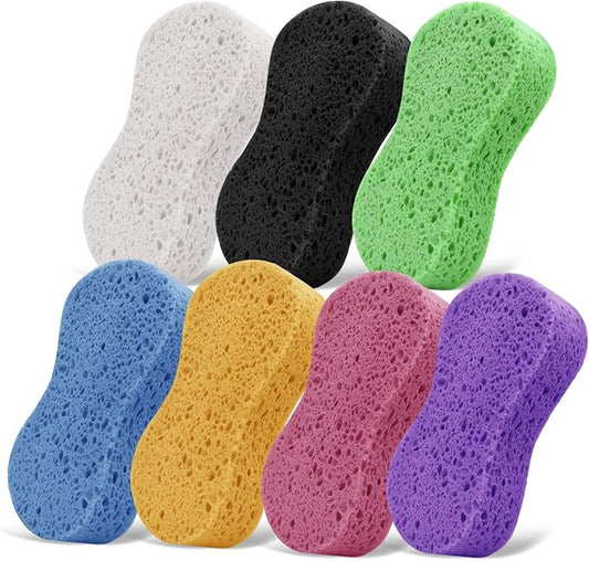 7-Pack Large Natural Cellulose Sponges 7.68" x3.74 x1.38-Super Absorbent and Biodegradable, Extra Thick Foam Kit for All-Purpose Cleaning, Ideal Washing Sponges for Kitchen Bathroom Household, Mixed