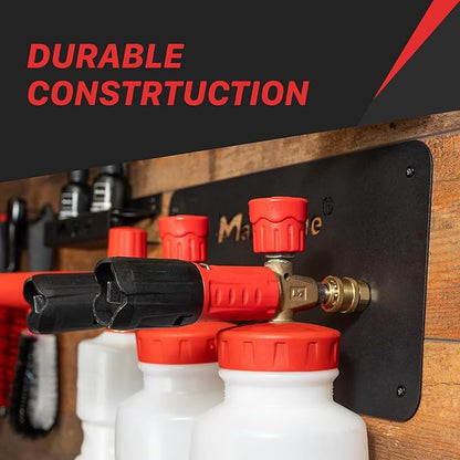Maxshine 1/4" Universal Quick Connect Foam Cannon Holder (3 Cannons, Brand) – Wall-Mounted Organizer for Garage & Mobile Detailing – Holds Multiple Foam Cannons – Durable & Compatible Design