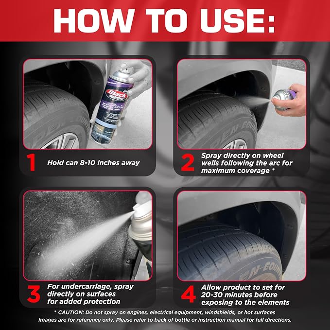 Black Magic 120252 Pro Wheel Well & Undercarriage Protecant from Water, Mud, Roadside Salt Build up & More, Restores to Like New Finish