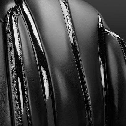 CAR PASS Ultra+ Nappa Patent Leather Car Seat Covers Full Set Universal Cushioned,Soft Breathable Waterproof Anti-Slip Driver Seats Backrest for SUV Pick-up Truck Sedan,5 Seats Aether Lustre All Black
