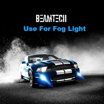 BEAMTECH 9006 Bulbs, HB-4 Fog Light, G-XPower Chips 500% Brighter Plug and Play, Pack of 2