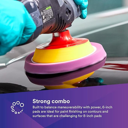 3M Perfect It 1 Step Foam Finishing Pad, 33042, Hook it, Tight Spot Buffing, Collision Repair, High Gloss Polish, 6 in, 2 Pads/Bags