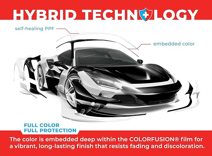 ColorFusion PPF by VViViD, Gloss Piano Black Dry Apply PPF Vinyl Car Wrap Roll 1ft x 5ft