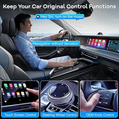 Wireless CarPlay Adapter, Mini Size Apple Carplay Wireless Adapter Plug and Play for Cars with Built-in CarPlay and iOS 10+