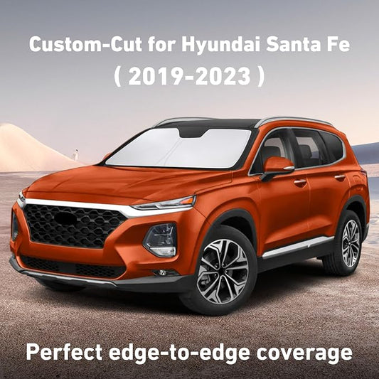 EcoNour Windshield Sunshade Compatible for Hyundai Santafe 2019-2021 2022 2023, Sun Visor for Front Windshield & Window Sun Shade Cover, UV Heat Blocker & Protector, Car Accessories