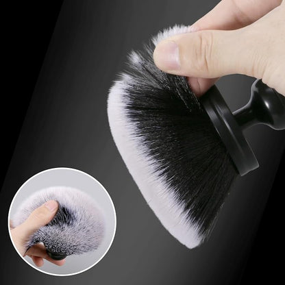 BABYSHEEP Ultra Soft Bristles Detailing Brush -Synthetic Brush, Car Detail Brush, 5.0 Inch Diameter Covers Large Area Inside or Outside Vehicles (Black-Grey)