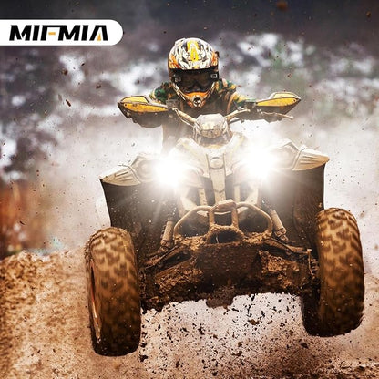 𝖧𝟣𝟥/𝟫𝟢𝟢𝟪 Bulbs 800% Brightness 40000LM 6500K White, Backup Non-Polarity Plug and Play with Fan, IP68 Waterproof Off-Road Lights, Pack of 2