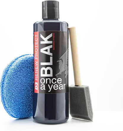 RENEW PROTECT-Blak, Deep Black Tire & Trim Treatment, Ceramic-Hybrid Protectant, Lasts Months - Years, Mid or High Shine, Floor Mat-RV-Golf Cart, 100% Motorcycle-Safe, Wash-Proof, 5min Dry-Seal 16oz