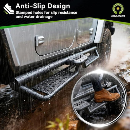 6 Inch Running Boards Compatible with 2019-2026 Dodge Ram 1500 New Body Quad Cab/Extended Cab, Two-Stair Side Step Rail Drop Nerf Bars (Exclude Ram 1500 Classic)
