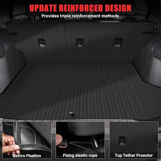 Floor Mats for 2025 2026 Chevrolet Equinox Fuel/GMC Terrain(Not for EV) Trunk Mat with Backrest Mat All Weather TPE Rubber Floor Liner Set Cargo Liner for 2025 Chevy Equinox Fuel Accessories