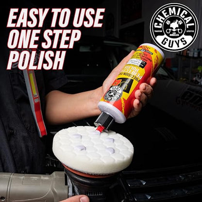 Chemical Guys P4 Precision Paint Perfection Polish - Scratch Remover & Swirl Remover for Cars, Trucks, Motorcycles, & SUVs, Fixes Paint Imperfections & Towel Marks, Restores Gloss & Clarity, 16 oz