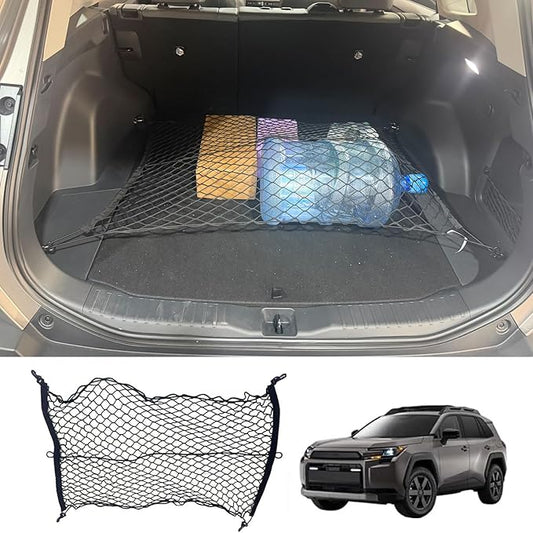 Rear Trunk Organizer Cargo Net Suitable for 2026 Toyota RAV4 Hybrid LE Limited SE Woodland Edition XLE Premium XSE Plug-ln GRSport Rear Trunk Mesh Cargo Storage Net Bag