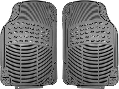 FH Group Car Floor Mats - Heavy-Duty Rubber for Cars, Universal Fit 3 Rows Full Set, Trimmable ClimaProof Floor Mats, For SUVs, Truck, Gray
