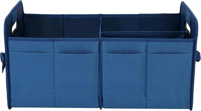 AOKJOY Car Trunk Organizer Car Storage Organizer Collapsible Multi Compartment Car Organizer Adjustable Straps Car Organizer for SUV(Slate Blue)