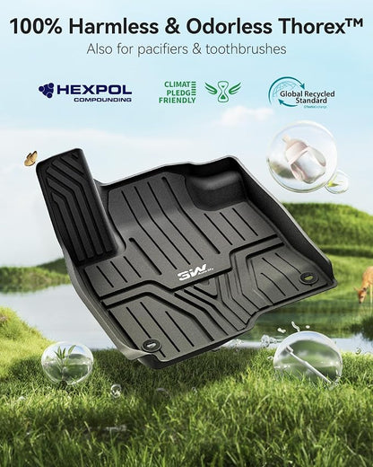 3W Floor Mats & Cargo Liner Fit for Honda HR-V 2023-2026 & Acura ADX 2025 2026, Honda HRV Accessories TPE Custom Fit Floor Liner and Cargo Liner Mat (Include Hybrid) (Not fit Premium Audio System)