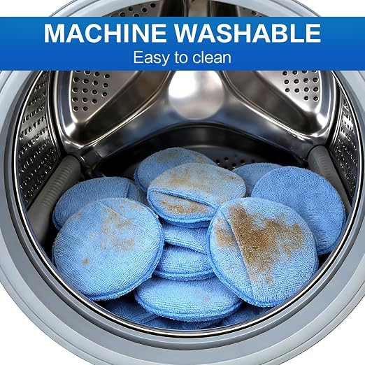 6 Pack Microfiber Wax Applicator Pads, Car Wax Applicator with Finger Pocket, Detail & Polishing Foam Pad for Car Cleaning and Best Polishing (5 inch)