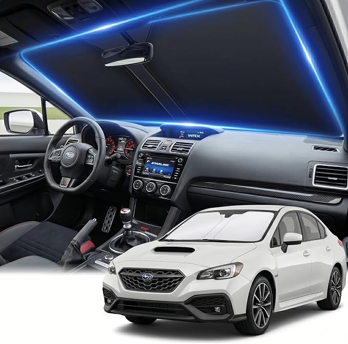 Windshield Sun Shade for Subaru WRX/WRX STI 2015-2021 Sunshade Front Window Shade Custom Fit WRX Accessories Sun Visor Foldable Shade Blocks UV Rays Accessories