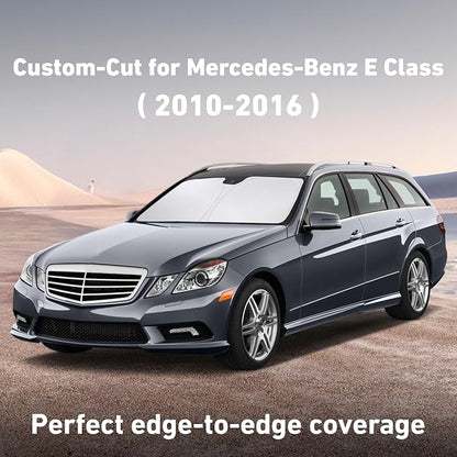 EcoNour Windshield Sunshade Compatible for Mercedes-Benz E-Class 2010-2014 2015 2016, Sun Visor for Front Windshield & Window Sun Shade Cover, UV Heat Blocker & Protector, Car Accessories