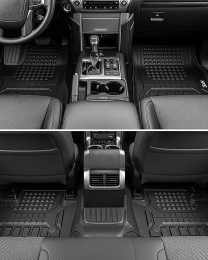 3W Floor Mats Fit for Toyota 4 Runner Gas 2025 2026 5 Seats(Not for Hybrid EV & i-Force Max), TPE All Weather Custom Fit Floor Liner & 2nd Row Under Seat Mat for SR5/TRD/Limited 6th gen 4Runner