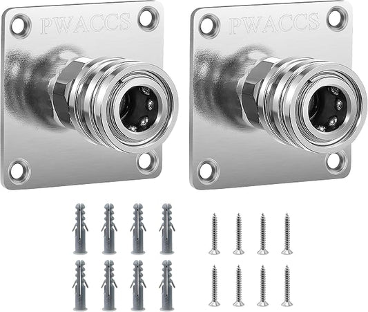 PWACCS Pressure Washer Foam Cannon Holder, 1/4" Quick Connect Automatic Foam Cannon Mount, Stainless Steel Pressure Washer Nozzle Tip Holder, Pressure Washer Accessories Storage Rack 2 Pack