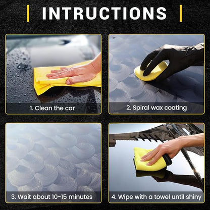 Car Paste Wax High Gloss Shine, Long Lasting Paint Protection, Superior Hydrophobic Water Repelling Properties, Natural Wax for Minor Scratch Repair and UV Protection, Safe for All Vehicles(Black)