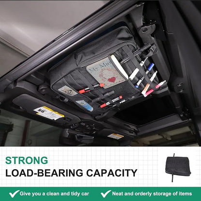 Car Sunroof Organizer Bag Compatible with 2024 2025 2026 Hummer EV Hardtop Roof Panel Storage Bag Waterproof Foldable Multi-Function Car Rooftop Carrier Sunroof Storage Bags (Front Left Side)