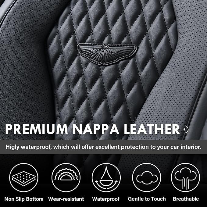 Coverado Car Seat Covers Full Set, Black Seat Covers, Automotive Car Seat Cover, Car Seat Cushion, Car Seat Covers Front Seats Back Seat Covers, Car Seat Protector Universal Fit Most Cars