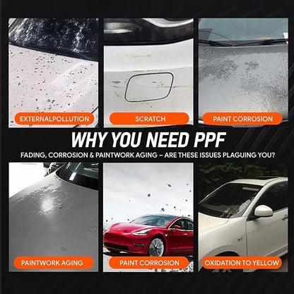 TPU PPF Hydrophobic Clear Paint Protection Film Self Healing Car Clear Glossy Wrap Film (1.5ft x 5ft)