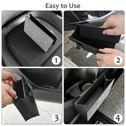 Accmor Bling Car Trash Can, Foldable Vehicle Trash Bin Dustbin Garbage Organizer Storage, Sparkling Crystal Rhinestone Trash Bags Holder Container with 30pcs Garbage Bag Car Accessories for Auto, SUV