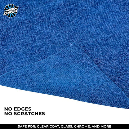 The Rag Company - Edgeless 365 Microfiber Towels (10-Pack) Premium 70/30 Blend, Professional Polishing, Wax Removal, Auto Detailing, 365gsm, 16in x 16n, Royal Blue