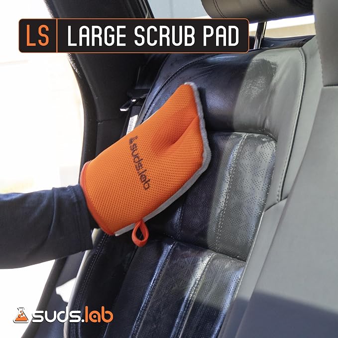 Suds Lab Oversized Scrub Pad – Heavy Duty Car Wash and Interior Cleaning Mitt for Auto, Upholstery, and Detailing | Durable, Scratch-Free Cleaning Tool