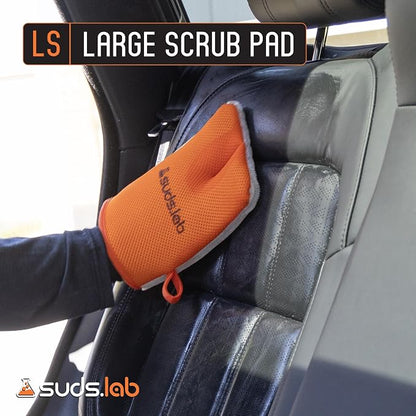 Suds Lab Oversized Scrub Pad – Heavy Duty Car Wash and Interior Cleaning Mitt for Auto, Upholstery, and Detailing | Durable, Scratch-Free Cleaning Tool