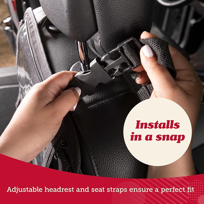 Lusso Gear Heavy Duty Back Seat Car Organizer Extra Large for Protection, Sag Proof & Reinforced Corners, Protects iPad & Backseat, 12 Versatile Car Seat Organizer Storage Compartments (Gray)