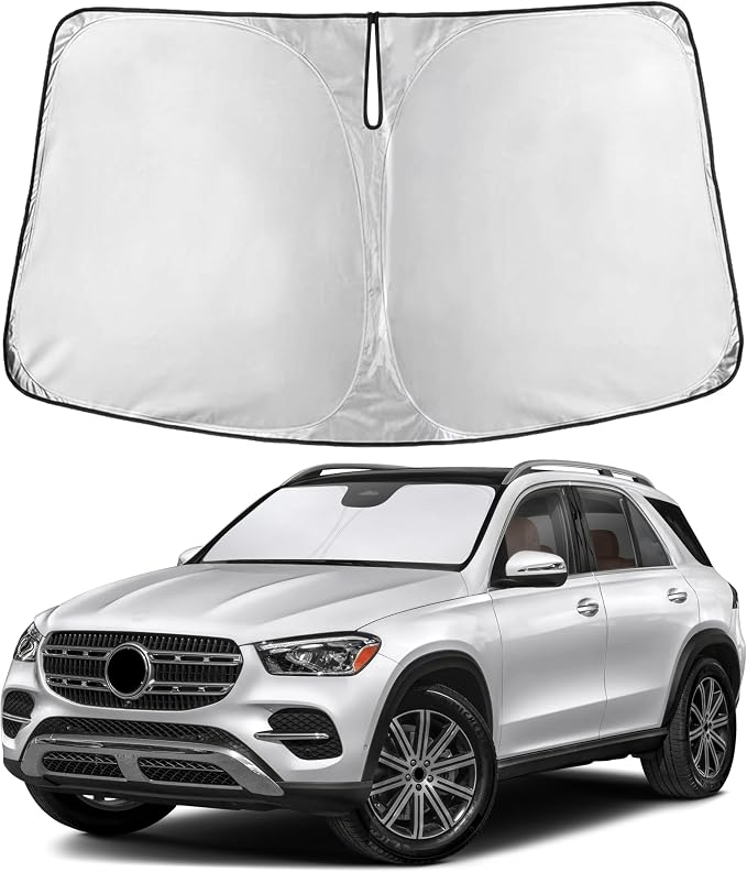 EcoNour Windshield Sunshade Compatible for Mercedes Benz GLE 350 450 2012-2024 2025 2026, Sun Visor for Front Windshield & Window Sun Shade Cover, UV Heat Blocker & Protector, Car Accessories