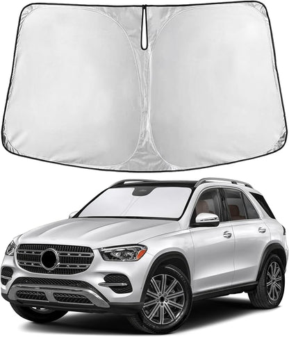 EcoNour Windshield Sunshade Compatible for Mercedes Benz GLE 350 450 2012-2024 2025 2026, Sun Visor for Front Windshield & Window Sun Shade Cover, UV Heat Blocker & Protector, Car Accessories