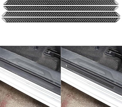 NVCNX Real Premium Carbon Fiber for Toyota Tundra 2022-2026 2023 2024 2025 Door Sill Scuff Plate Door Entry Guard Protector Cover Interior Trim Accessories Overlay Sticker 4PCs not for Extended Cab