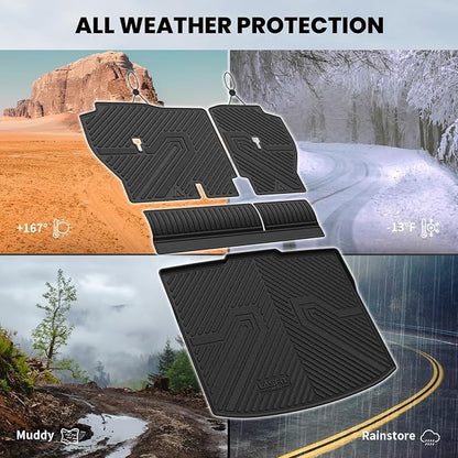 LASFIT Cargo Mat with Backrest Mat for Honda CR-V 2026 2025 2024 2023 Gasoline (Not for Hybrid), All Weather Custom Fit TPE Trunk Mat Trunk Liner Cargo Liner with Seatback Mat (Lower Position)