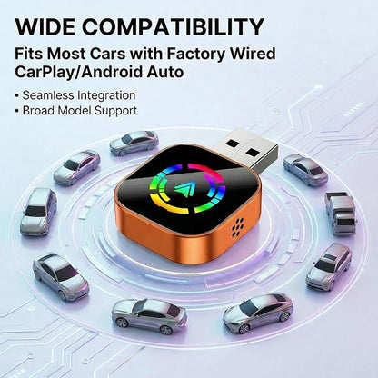 2026 Wireless CarPlay Adapter, Upgraded Wired to Wireless, Supports CarPlay & Android Auto, Plug and Play, Fast Auto Reconnect, Stable Contrl, Zero Lag, Heat Dissipation, Noiseless Car Use