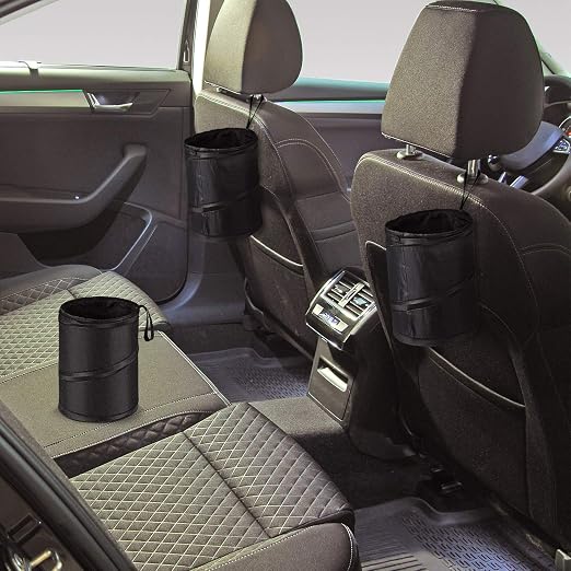 Boao Car Trash Can Bag Car Garbage Holder Container Traveling Portable Garbage Bin Collapsible Pop up Water Proof Bag Waste Rubbish Bucket for Cars (1 Piece)