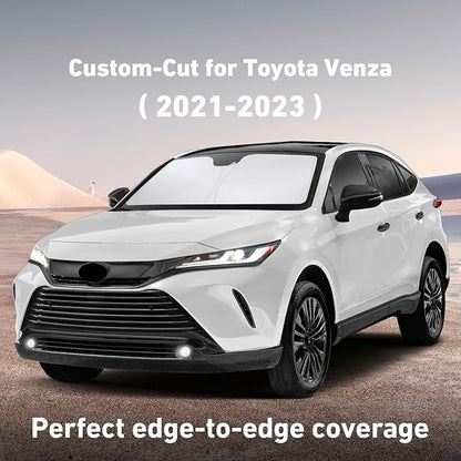 EcoNour Windshield Sunshade Compatible for Toyota Venza 2021 2022 2023 2024 Sun Visor for Front Windshield & Window Sun Shade Cover, UV Heat Blocker & Protector, Car Accessories