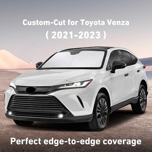 EcoNour Windshield Sunshade Compatible for Toyota Venza 2021 2022 2023 2024 Sun Visor for Front Windshield & Window Sun Shade Cover, UV Heat Blocker & Protector, Car Accessories