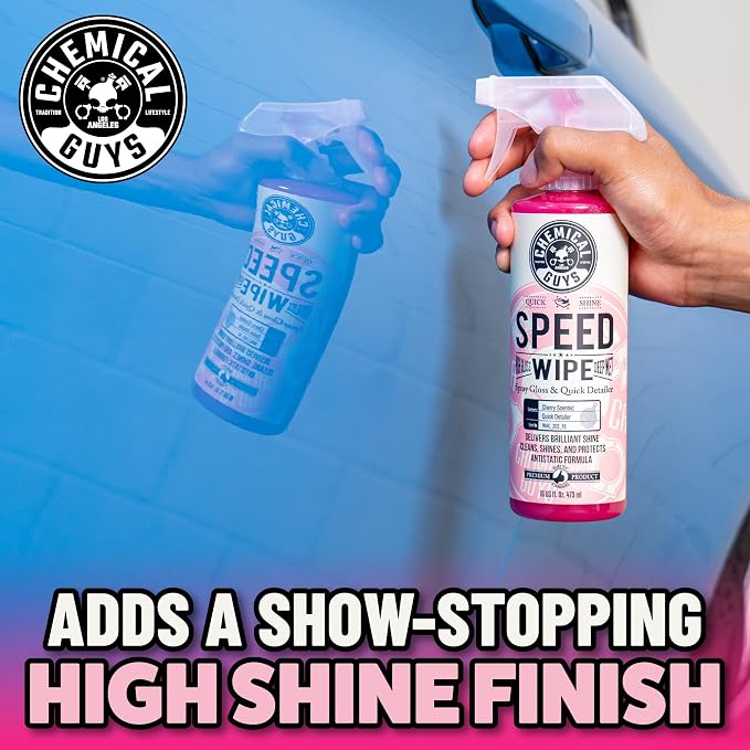 Chemical Guys Speed Wipe Quick Detailer - High Gloss, Streak-Free Shine, Detail Spray for Cars, Trucks, Motorcycles, RVs, and More, Safe on Paint, Glass, Wheels, and Trim, Cherry Scent, 16 fl oz