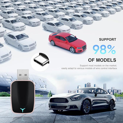 CAMECHO 2-in-1 Wireless CarPlay Android Auto Car Adapter, Wireless Apple Car Play Android Auto Dongle, CarPlay Adapter Converts Factory Wired to Wireless, Plug & Play, Fast Connect No Delay
