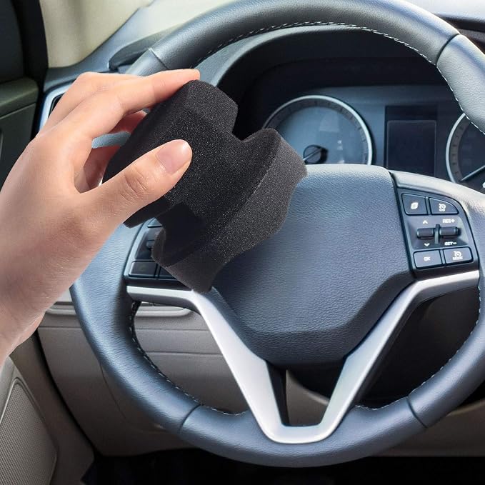 BBTO 10 Pack Tire Dressing Applicator Washable Tire Shine Applicator Dressing Pad Car Detailing Foam Sponge Reusable Tires Cleaner Sponge for No Mess Tires Detailing Supplies