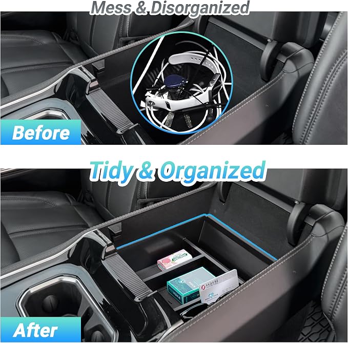Center Console Organizer Compatible with 2022-2026 Jeep Wagoneer/L, 2022-2026 Jeep Grand Wagoneer/L Accessories, Armrest Storage Box
