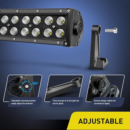 Nilight LED Light Bar 22 Inch 120w Flood Spot Combo Driving Lights 12V 5Pin Rocker Switch 16AWG Wiring Harness Kit for Trucks SUV ATV UTV 4x4 Van Camper