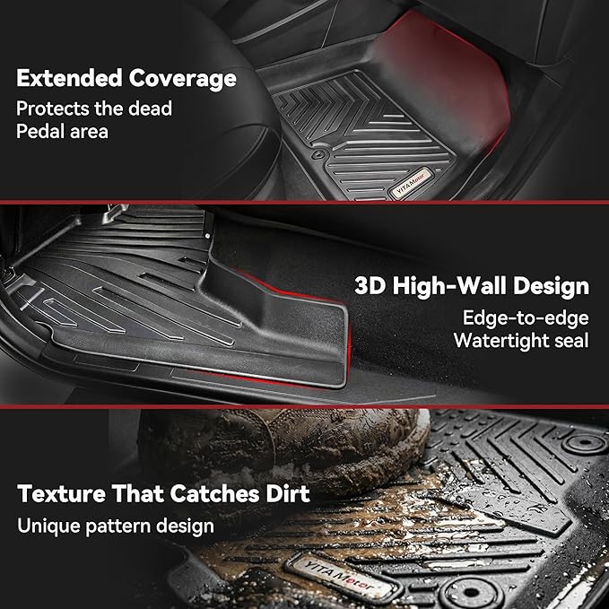 YITAMOTOR Floor Mats & Cargo Trunk Liner for Hyundai Palisade 2020-2025 8 Seat (Fits Bench Seats), TPE Custom Fits 3 Rows Car Mats Automotive Liners Sets