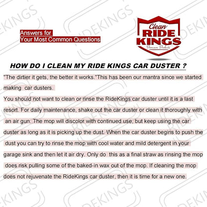 RideKings Car Duster Exterior Scratch Free, Wax Cotton Auto Dust Remover with Extendable Handle, Car Cleaning Brush for SUV, Truck & RV