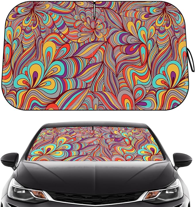 Windshield Sun Shade - Car Windshield Sun Shade for UV Protecion Heat Reduction 2026 Sun Visor for Car Interior (55"x31.5")