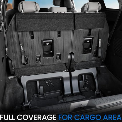 Floor Mats Set for 2021-2025 2026 Toyota Sienna (Only for 8 Seats), All Weather TPE Backrest Mat Trunk Lower Well Mat Cargo Liner Door Sill Guards Accessories (8 Seats Full Mats Set)